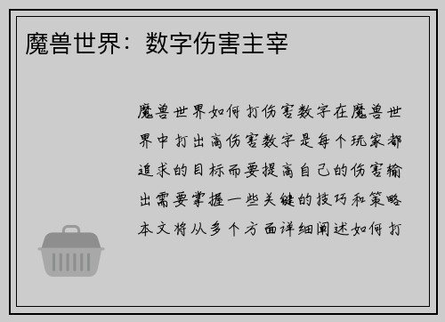 魔兽世界：数字伤害主宰